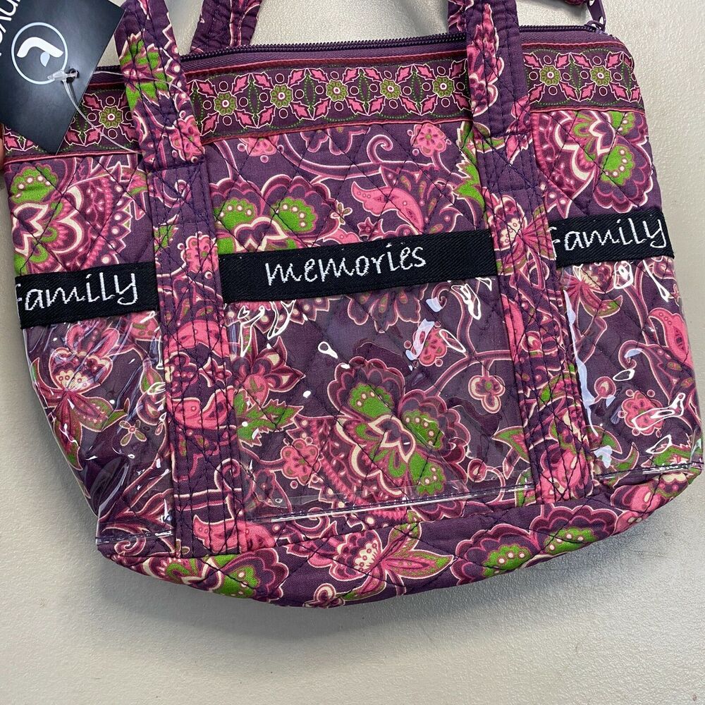 Tanya Lee Purse Photo Slots Purple Paisley Shoulder Bag New 10x9x3 - Picture 3 of 10